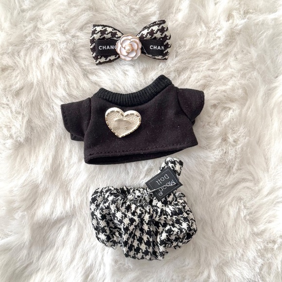 Labubu Houndstooth Balloon Jumpsuit Outfits - Black(3 in 1) - Picture 3 of 3